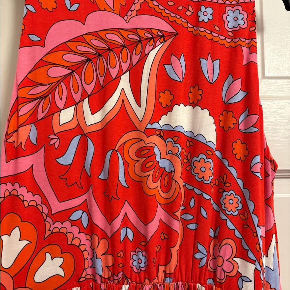 Boden Red and Pink Paisley Sleeveless Maxi Dress - Picture 6 of 6